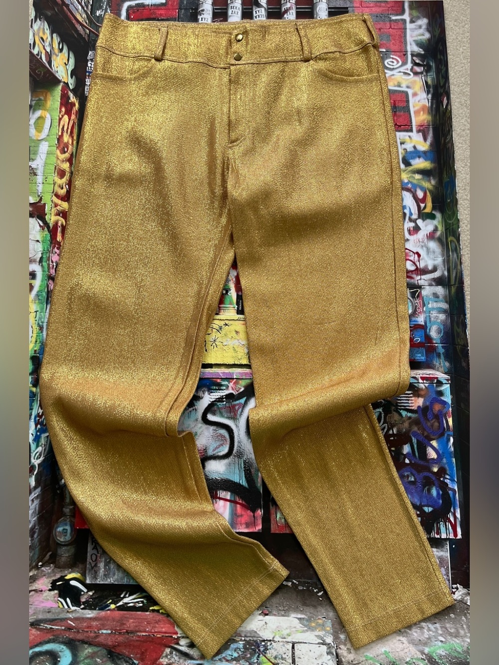 Betsey Johnson Y2K Rare Metallic Gold Pants!!! Amazing!